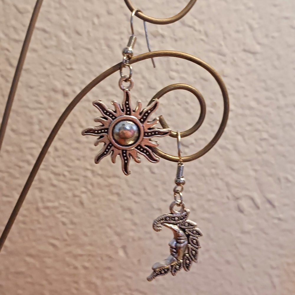 Sun&Moon Earrings with bonus Druzy studs
